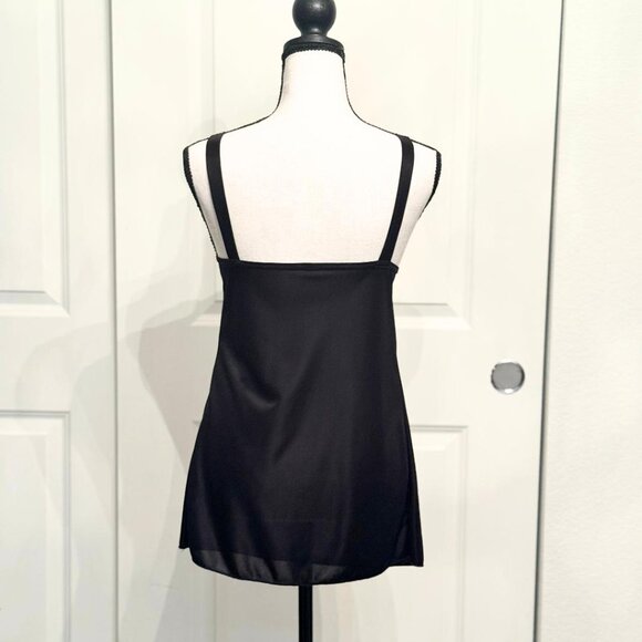 Black Camisole Tank Top with Embroidered Neckline by Sparkle, Size Small - Picture 2 of 3